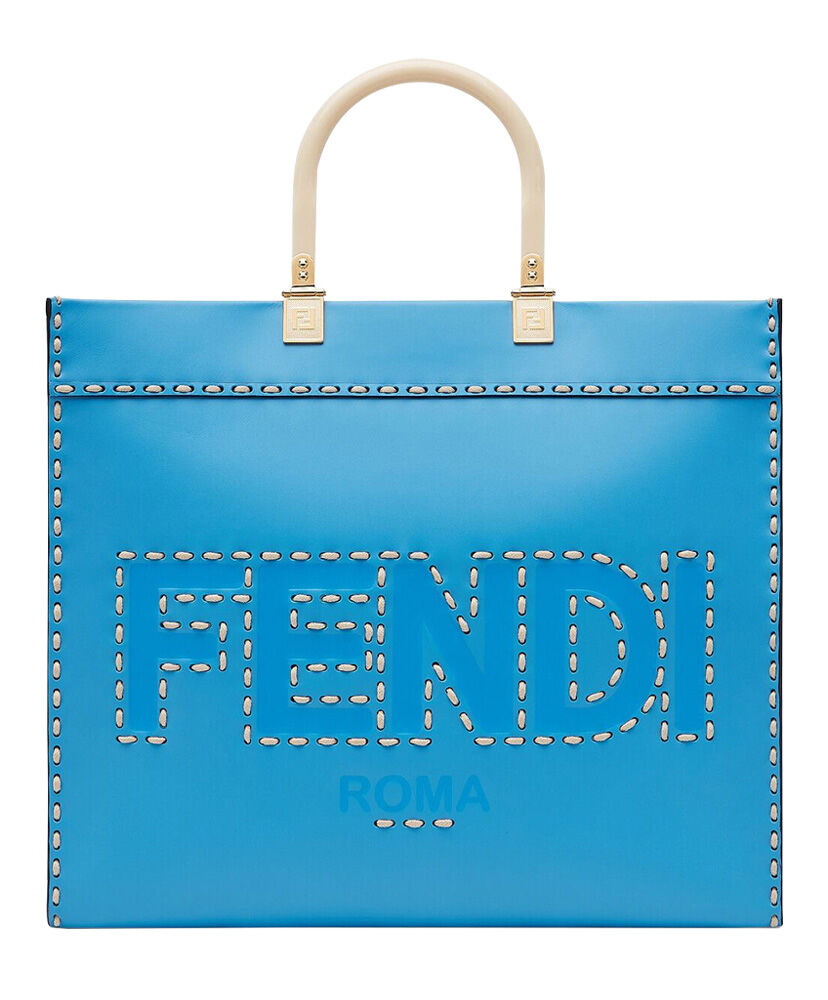 Fendi Medium Sunshine Shopper White Leather Bag